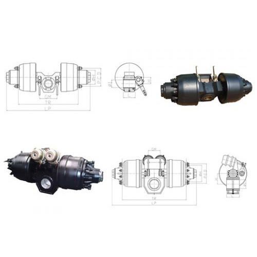 Hydraulic swing-arm axles
